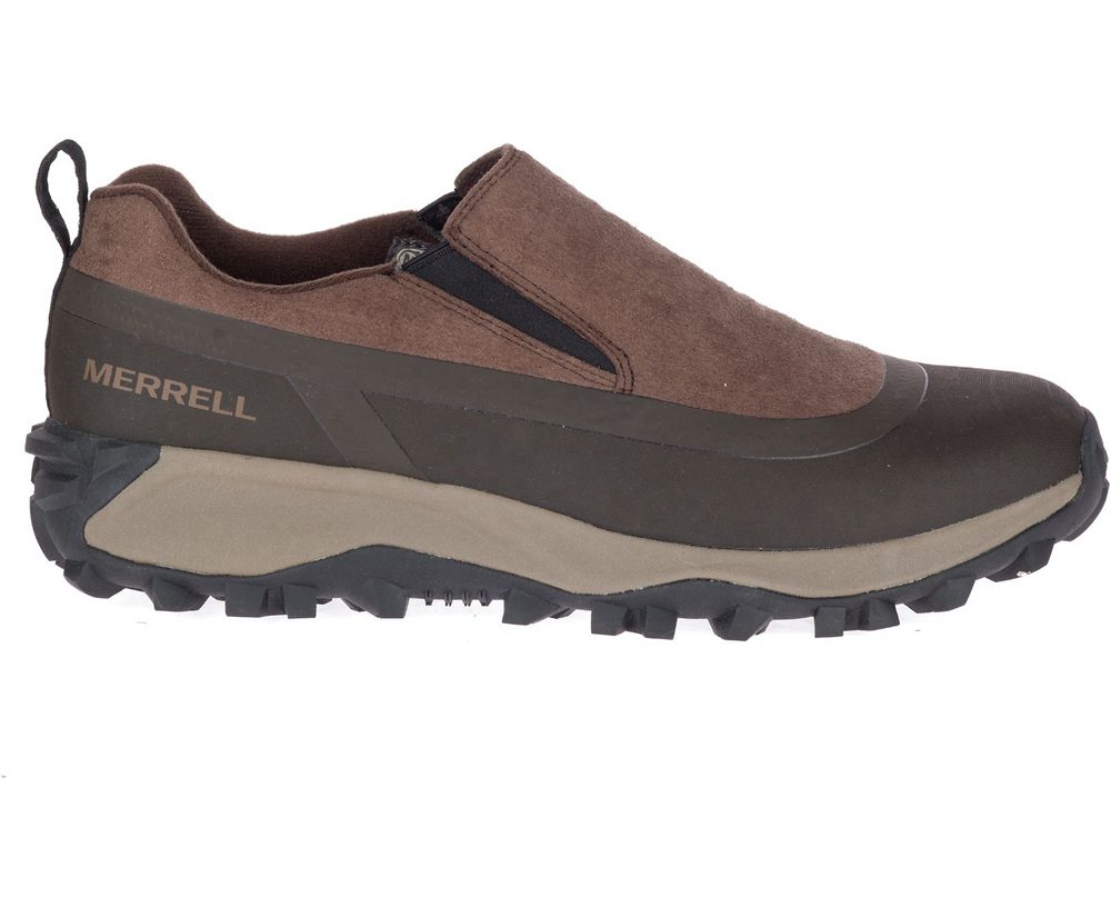 Kozaki Merrell Męskie Brązowe - Thermo Snowdrift Moc Shell Waterproof - 516402-URL